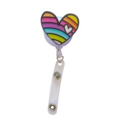 Uttrekkbar-Id holdere med morsomme motiv. Hjerte i regnbuens farge