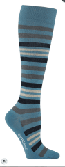 Bomull kompresjons sokker . Blå striper. Str. 37-39