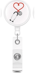 Id holder med klipp bak og utrekkbar. Stetoskop hjerte