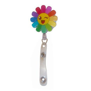Uttrekkbar-Id holdere med morsomme motiv. Blomster smil