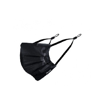 Sort hygiene maske med bomulls etui / vaskebag